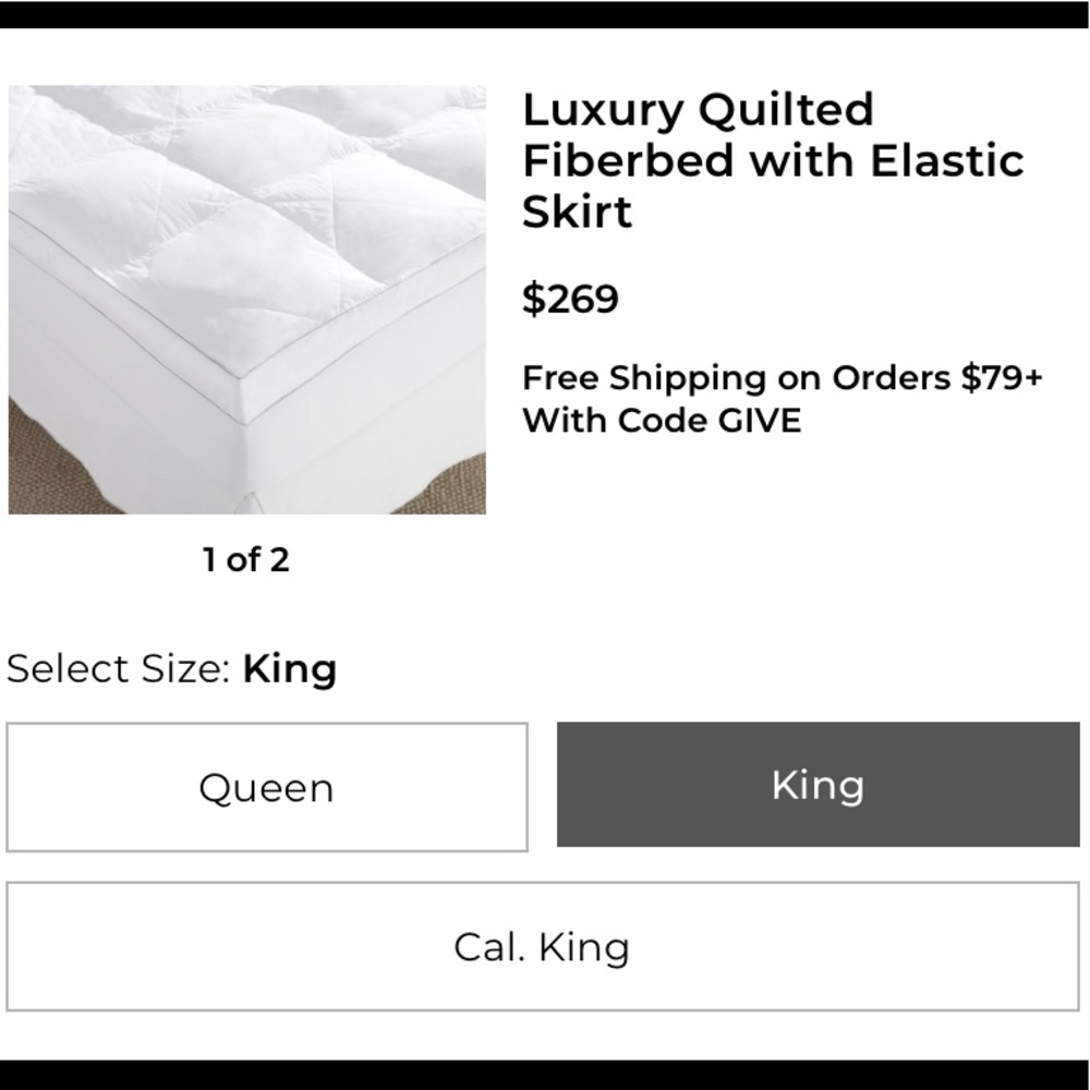 EUC - Pottery Barn Quilted mattress topper (king)